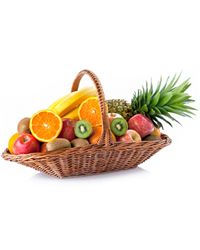 фруктовая корзина с ананасом и бананами